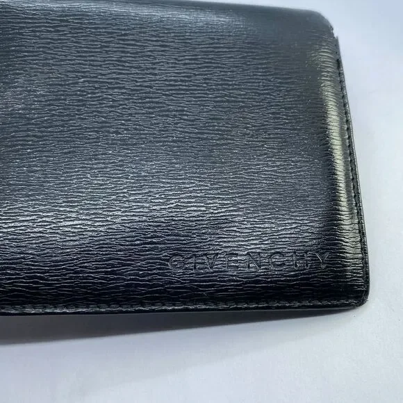 Givenchy Gentleman Black Leather Slim Long Wallet **FLAWS**